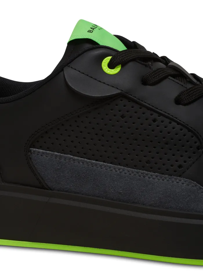 BCourt Flip Sneakers In Calfskin And Suede Black Men Balmain Sneakers