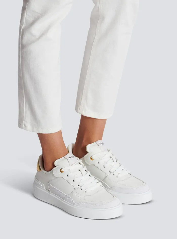 BCourt Flip Sneakers In Calfskin White Women Balmain Sneakers