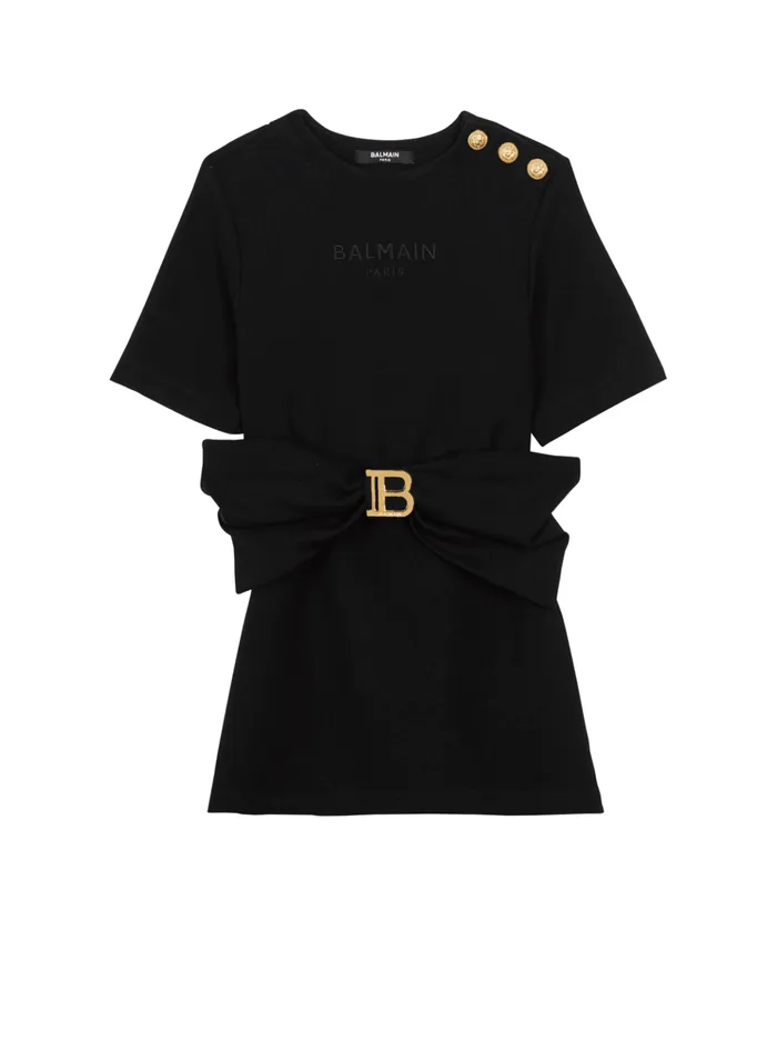 B Tshirt Dress Black Kids Balmain