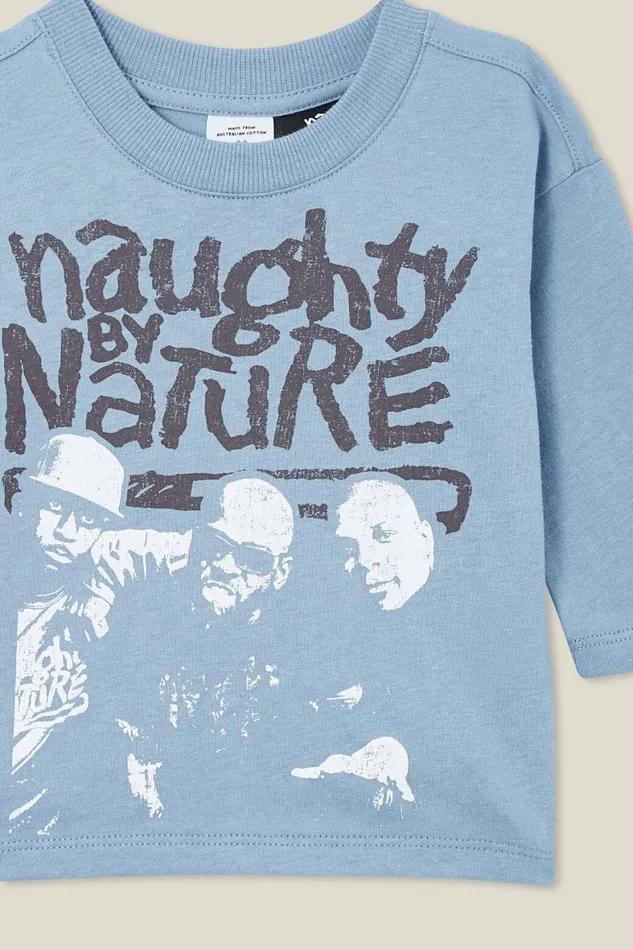 Baby Tops Jackets and Sweaters Cotton On Andie Drop Shoulder Long Sleeve Tee Lcn Lcn Nbn Dusty Bluenaughty By Nature