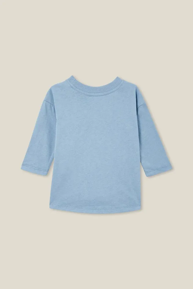 Baby Tops Jackets and Sweaters Cotton On Andie Drop Shoulder Long Sleeve Tee Lcn Lcn Nbn Dusty Bluenaughty By Nature