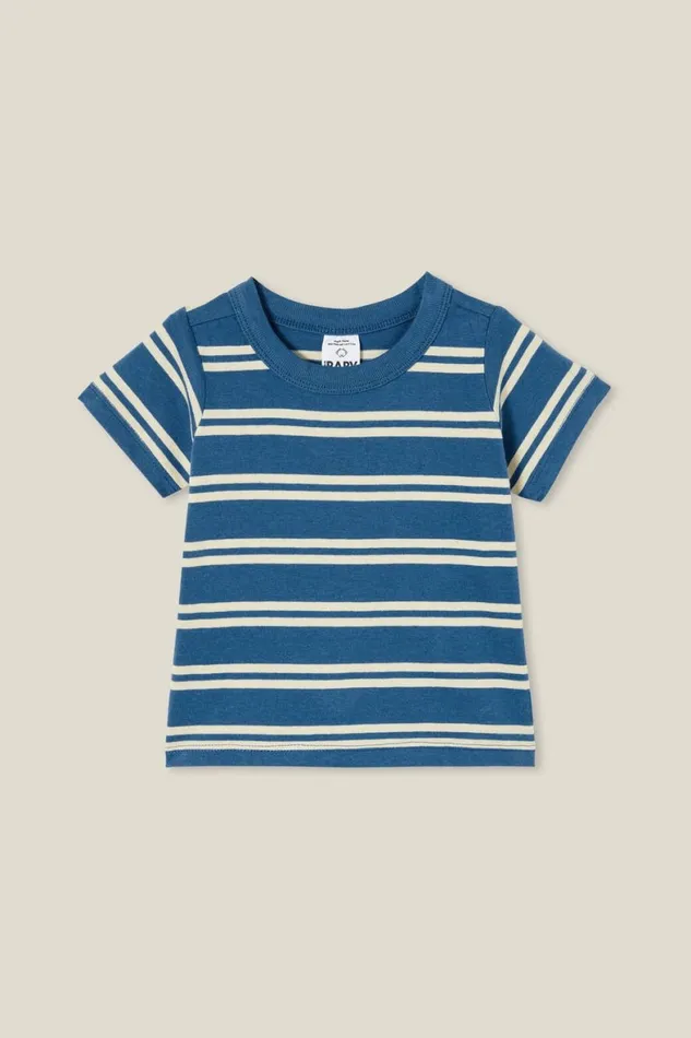 Baby Tops Jackets and Sweaters Cotton On Jamie Short Sleeve Tee Petty Bluerainy Day Double Stripe