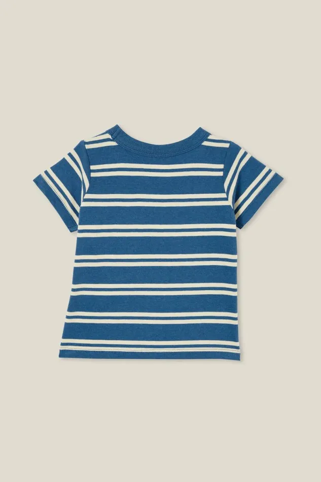 Baby Tops Jackets and Sweaters Cotton On Jamie Short Sleeve Tee Petty Bluerainy Day Double Stripe