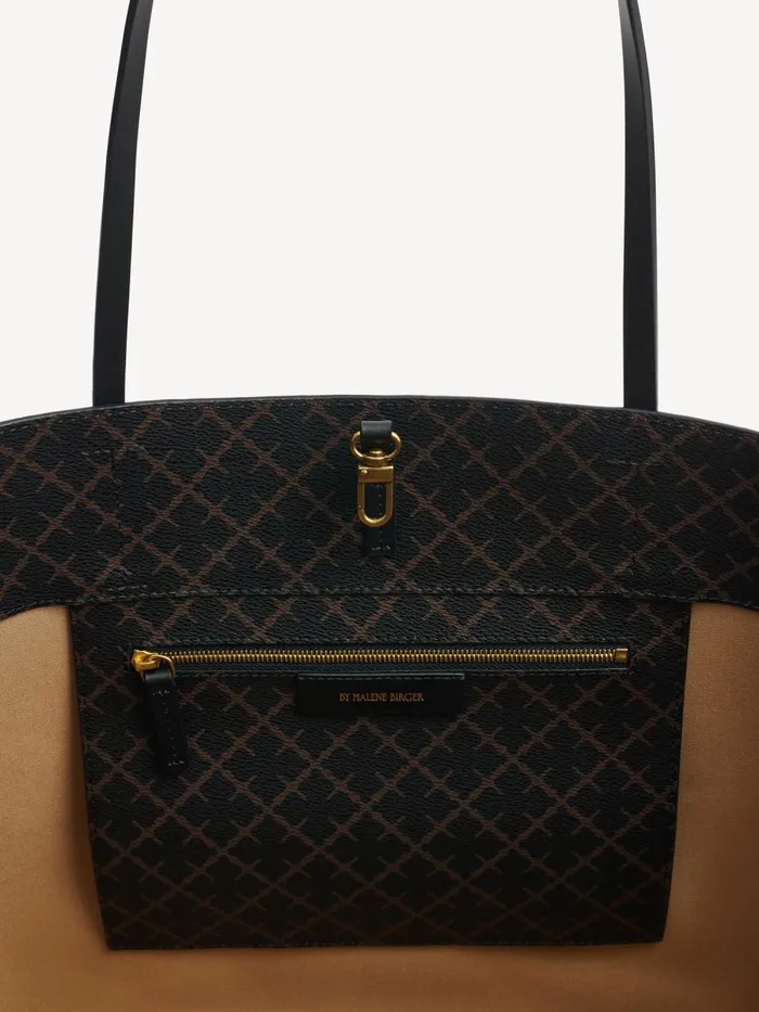 Bags Women By Malene Birger Abi Printed Tote Bag Dark Chokolate Bags Women By Malene Birger Abi Printed Tote Bag Dark Chokolate