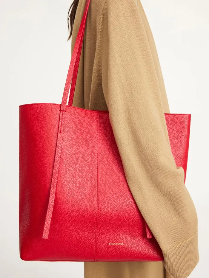Bags Women By Malene Birger Abilso Leather Tote Bag Dark Chilli Bags Women By Malene Birger Abilso Leather Tote Bag Dark Chilli