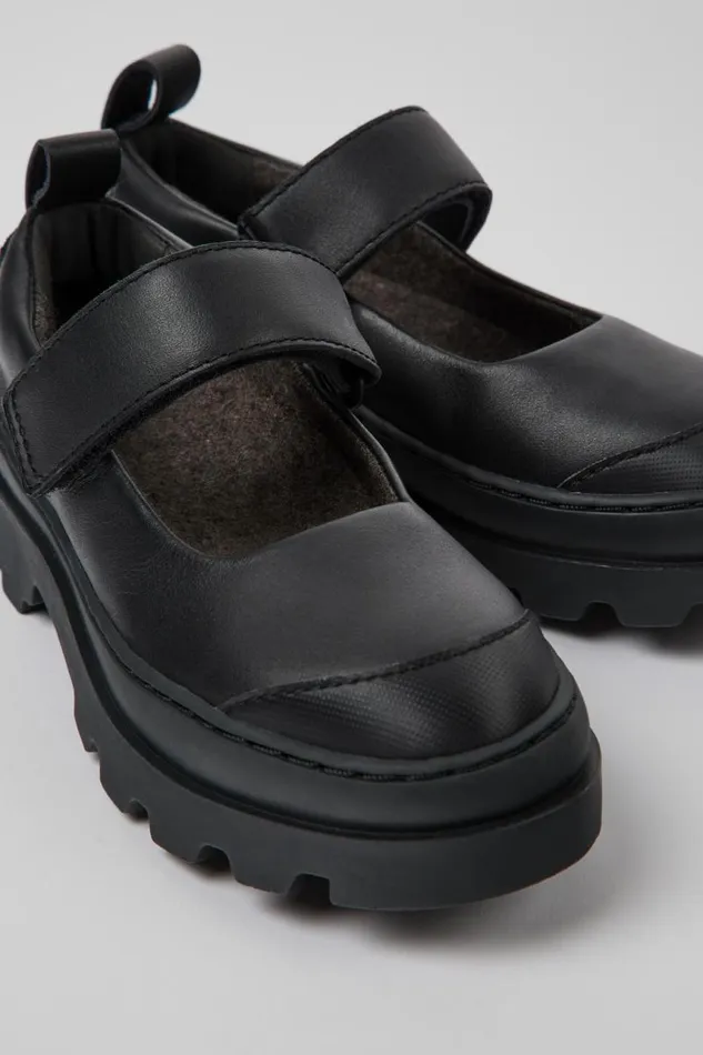 Ballerinas Kids Camper Brutus Black Leather Mary Jane Shoes