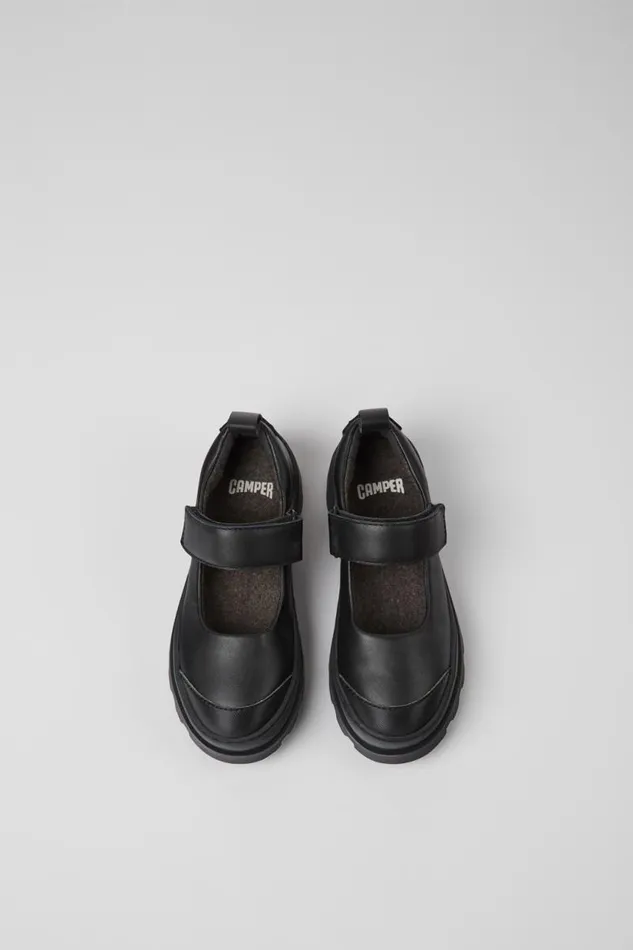Ballerinas Kids Camper Brutus Black Leather Mary Jane Shoes Ballerinas Kids Camper Brutus Black Leather Mary Jane Shoes