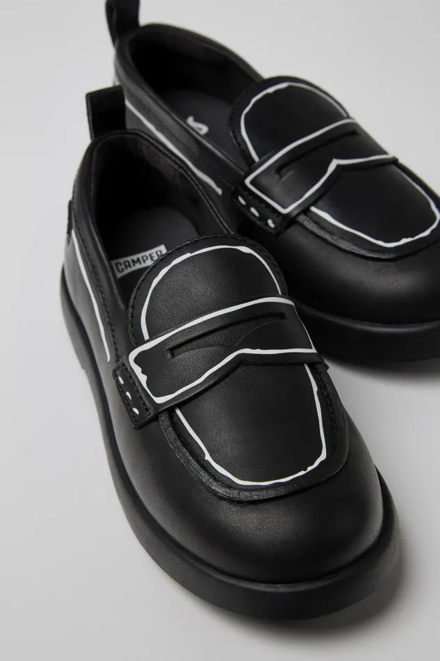 Ballerinas Kids Camper Twins Black Leather Shoes