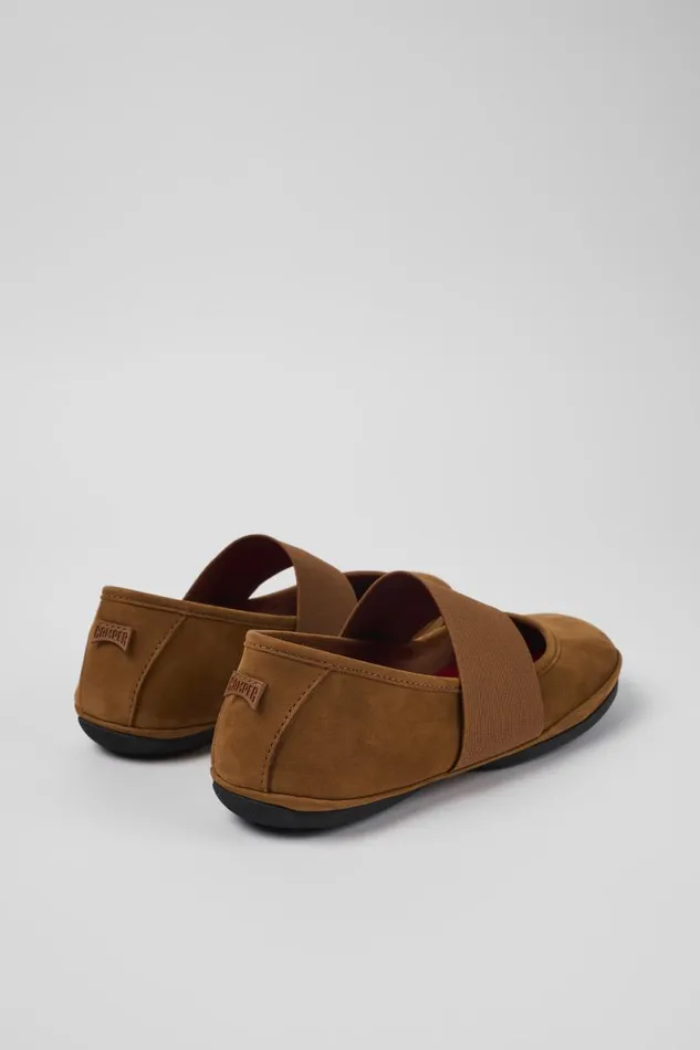 Ballerinas Women Camper Right Brown Nubuck Ballerina