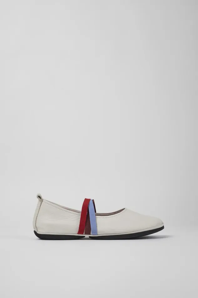 Ballerinas Women Camper Twins White Leather MoccasinsBallerinas