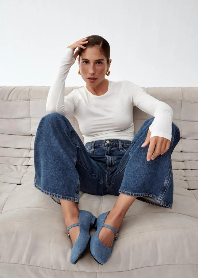 Ballet Flats Women ALOHAS Por Do Sol Denim Blue Denim Ballet Flats