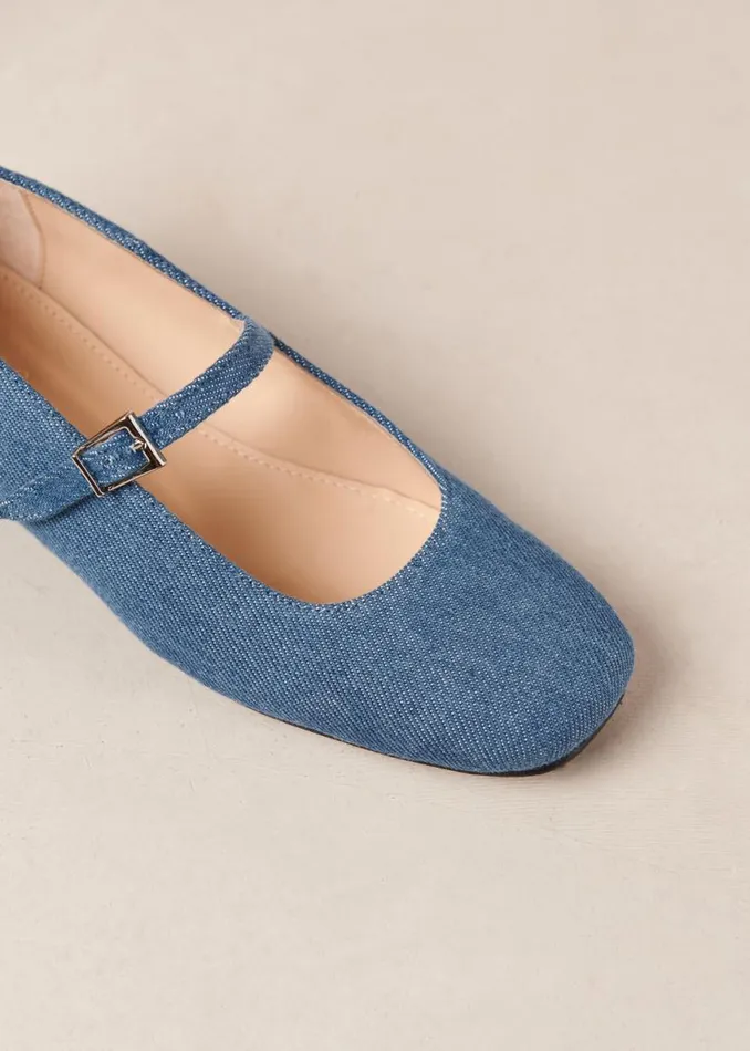 Ballet Flats Women ALOHAS Por Do Sol Denim Blue Denim Ballet Flats