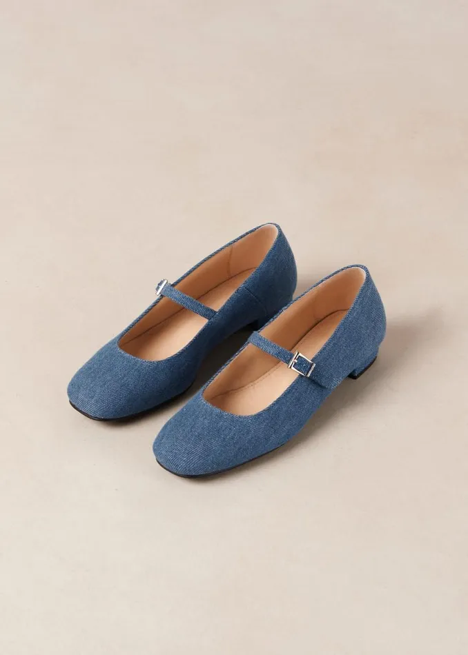 Ballet Flats Women ALOHAS Por Do Sol Denim Blue Denim Ballet Flats