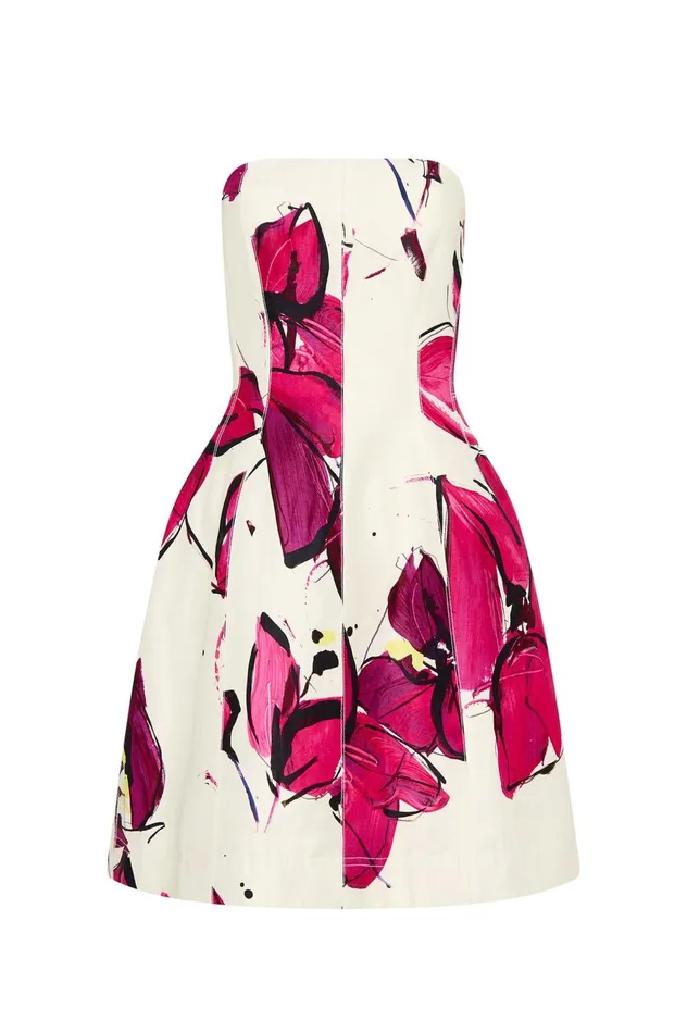 Baret Strapless Mini Dress Falling Florals Women Aje Wedding Guest Dresses