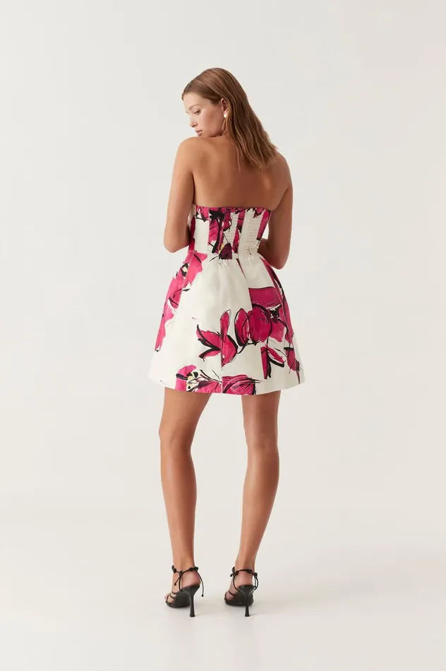 Baret Strapless Mini Dress Falling Florals Women Aje Wedding Guest Dresses