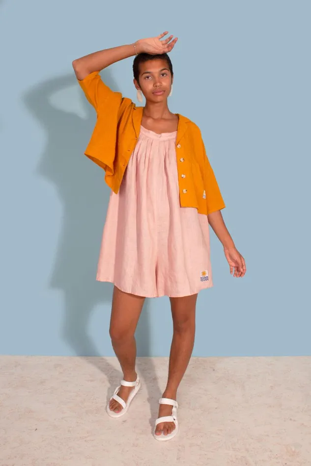 Basic Linen Romper Petal WomensShop LF Markey One Pieces