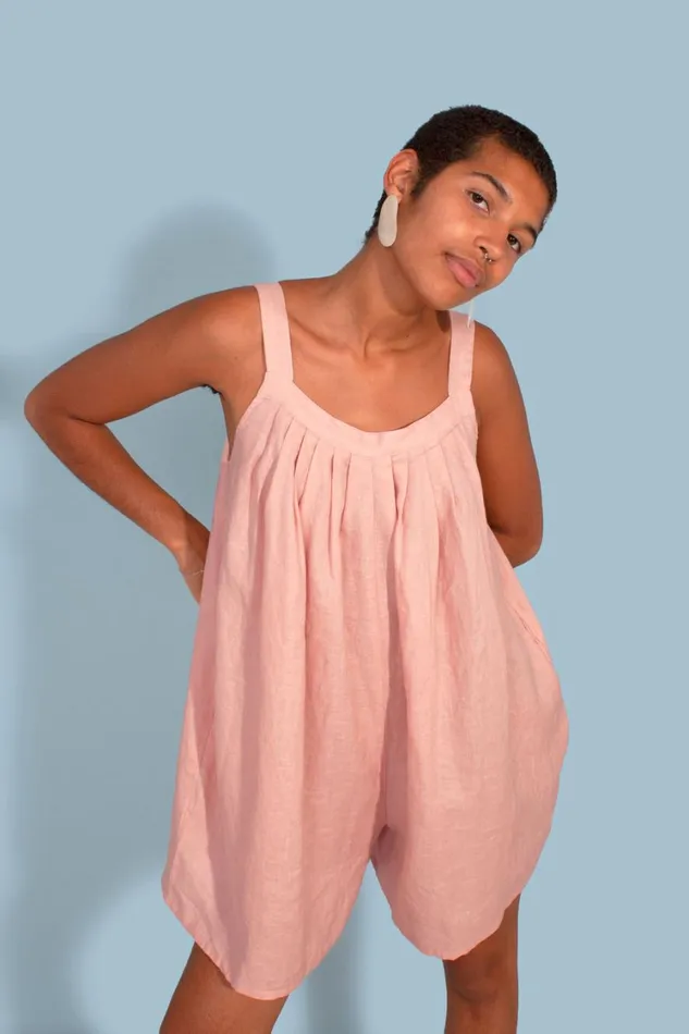 Basic Linen Romper Petal WomensShop LF Markey One Pieces