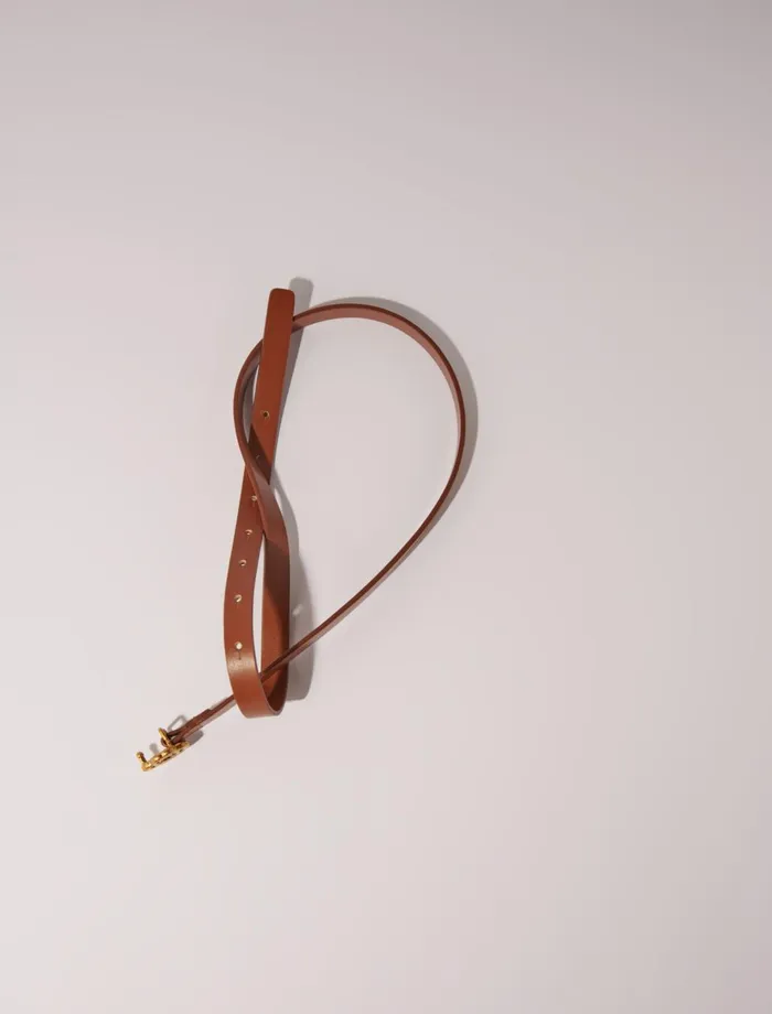 Belts Women Maje Slim Clover Belt Camel