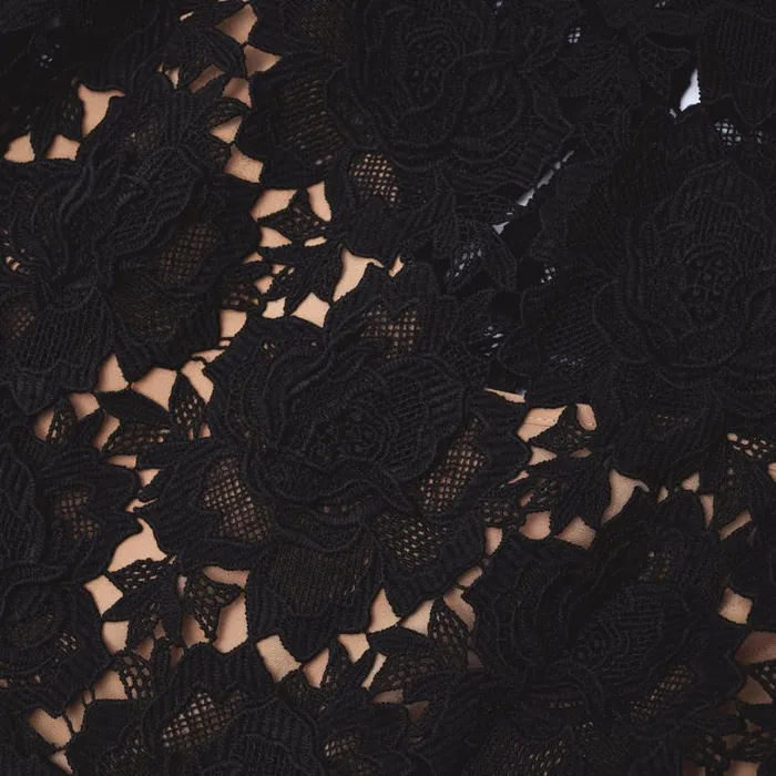 Black Flower Lace Midi Dress Women Self Portrait Dresses Black Flower Lace Midi Dress Women Self Portrait Dresses