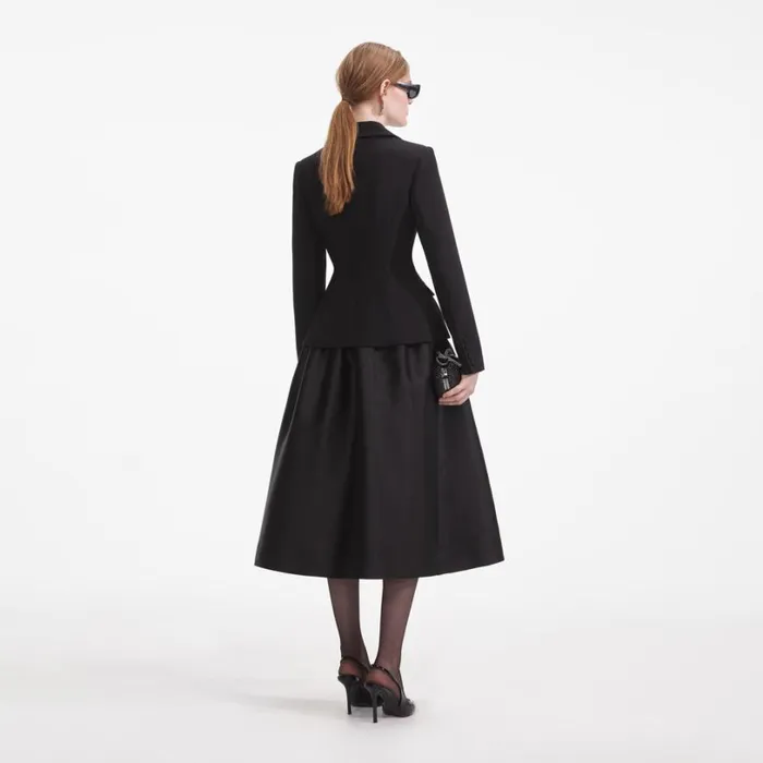 Black Tailored Midi Dress Women Self Portrait Dresses Black Tailored Midi Dress Women Self Portrait Dresses