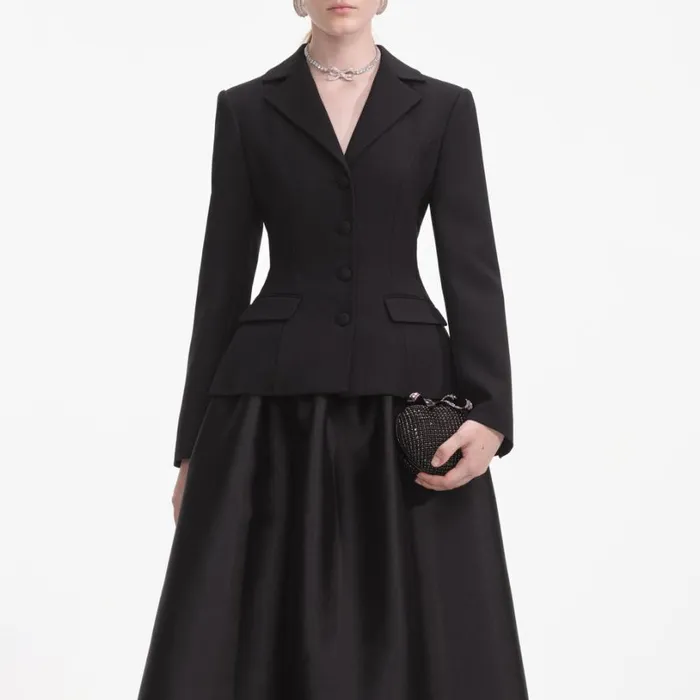 Black Tailored Midi Dress Women Self Portrait Dresses Black Tailored Midi Dress Women Self Portrait Dresses