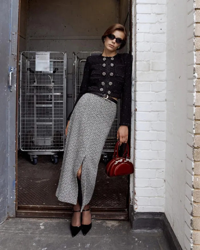 Black Textured Knit Peplum Jacket Women Self Portrait Knitwear Black Textured Knit Peplum Jacket Women Self Portrait Knitwear