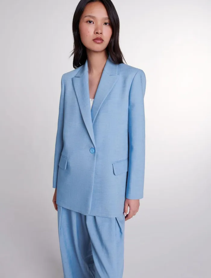 Blazers and Jackets Women Maje Suit Jacket Blue