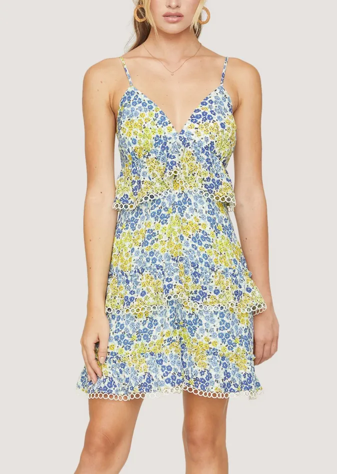 Blossom And Bloom Cami Mini Dress Blueyellowfloral Women Lost Wander Dresses