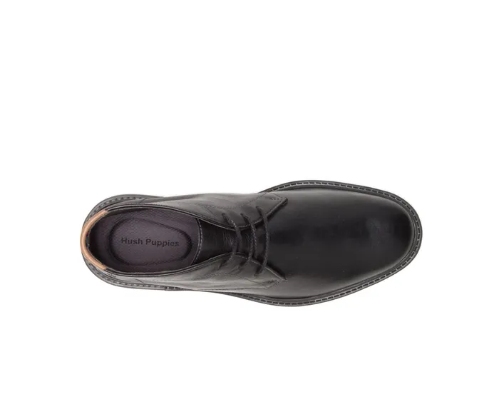 Boots Hush Puppies Men Davis Chukka Boot Black Leather Boots Hush Puppies Men Davis Chukka Boot Black Leather