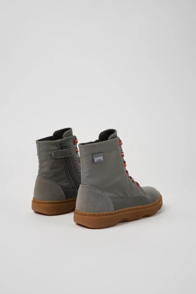 Boots Kids Camper Kiddo Gray Leather And Textile Ankle Boots Boots Kids Camper Kiddo Gray Leather And Textile Ankle Boots