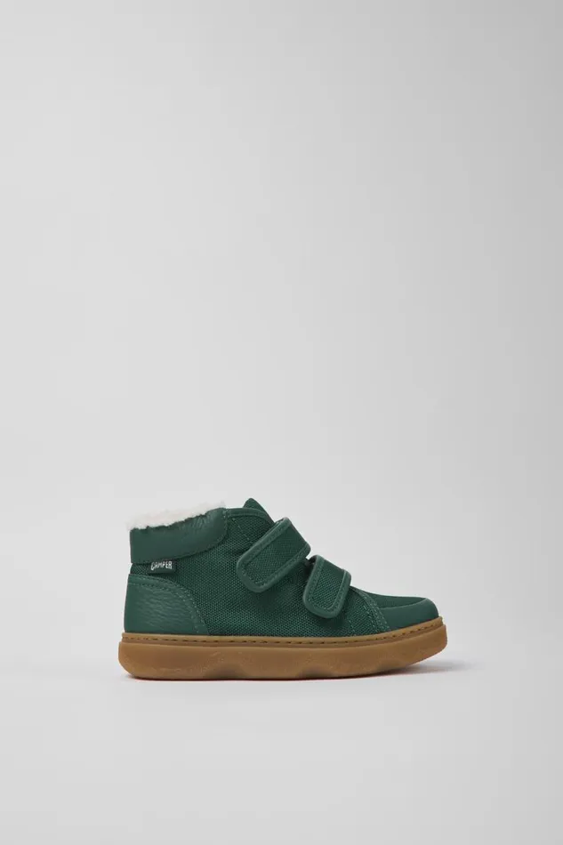 Boots Kids Camper Kiddo Green Leather And Textile Ankle Boots Boots Kids Camper Kiddo Green Leather And Textile Ankle Boots