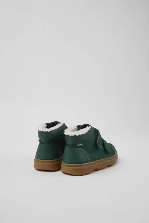 Boots Kids Camper Kiddo Green Leather And Textile Ankle Boots Boots Kids Camper Kiddo Green Leather And Textile Ankle Boots