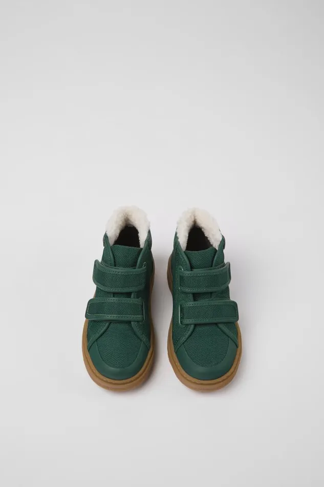 Boots Kids Camper Kiddo Green Leather And Textile Ankle Boots Boots Kids Camper Kiddo Green Leather And Textile Ankle Boots