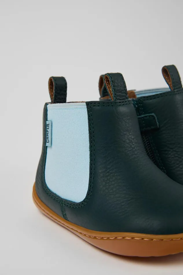 Boots Kids Camper Peu Green Leather Boots