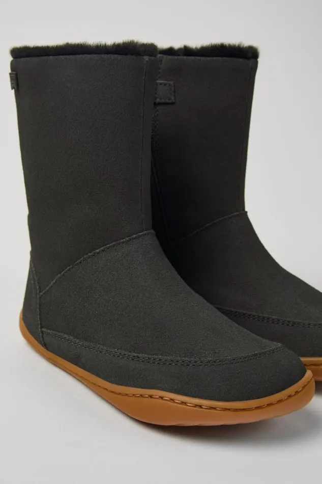 Boots Kids Camper Peu Grey Nubuck And Leather Boots