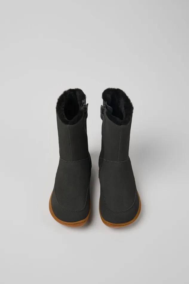 Boots Kids Camper Peu Grey Nubuck And Leather Boots Boots Kids Camper Peu Grey Nubuck And Leather Boots