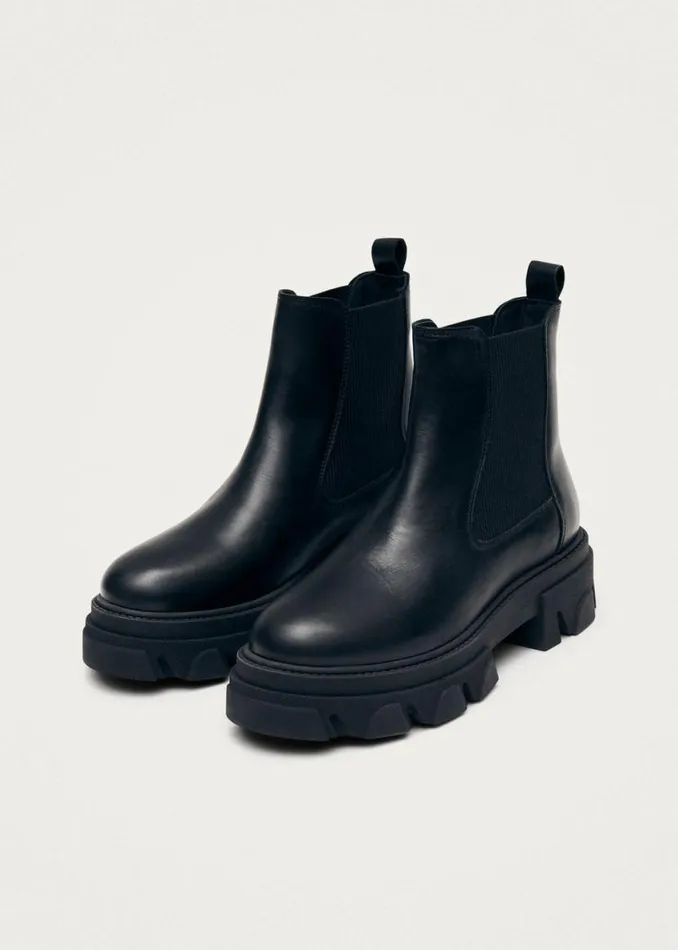 Boots Women ALOHAS Berenice Black Leather Ankle Boots