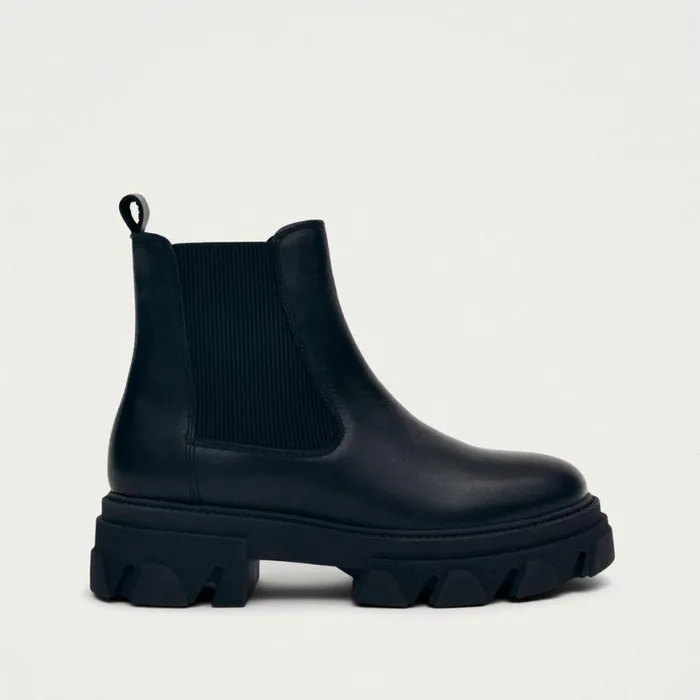 Boots Women ALOHAS Berenice Black Leather Ankle Boots