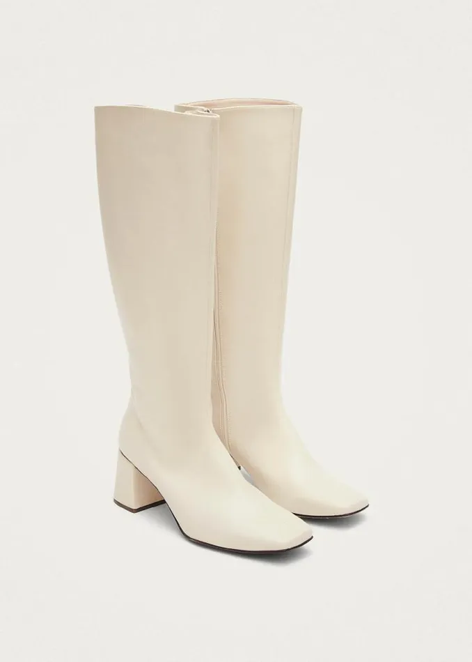 Boots Women ALOHAS Chalk Warm White Vegan Leather Boots