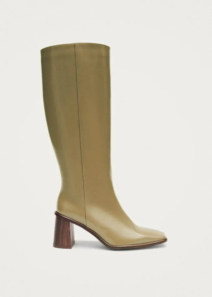 Boots Women ALOHAS East Sleek Khaki Leather Boots