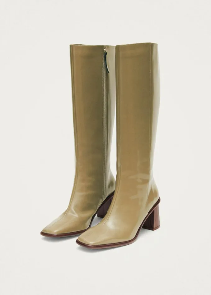 Boots Women ALOHAS East Sleek Khaki Leather Boots