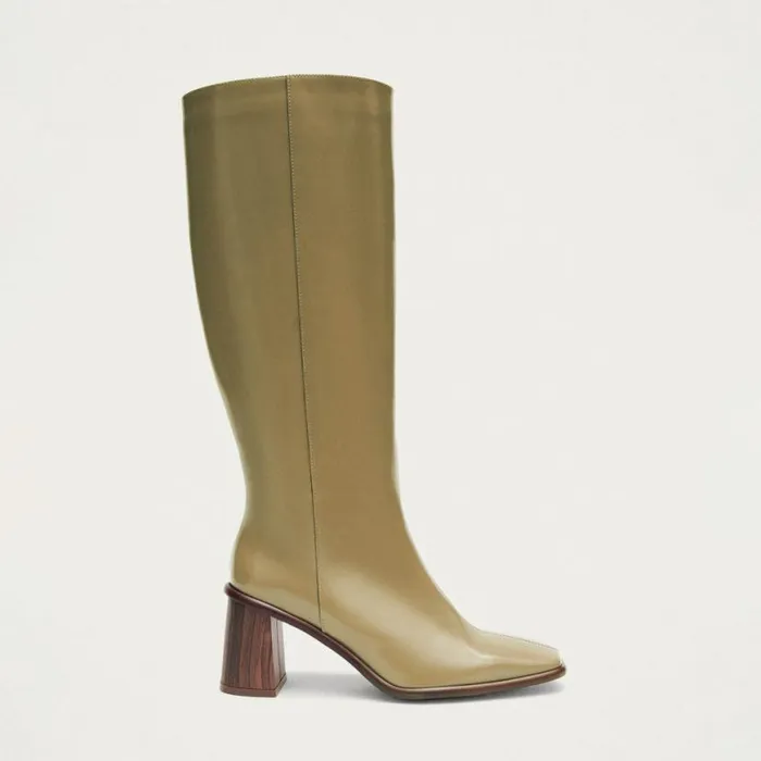 Boots Women ALOHAS East Sleek Khaki Leather Boots