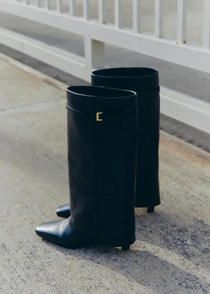 Boots Women ALOHAS Evita Black Leather Boots