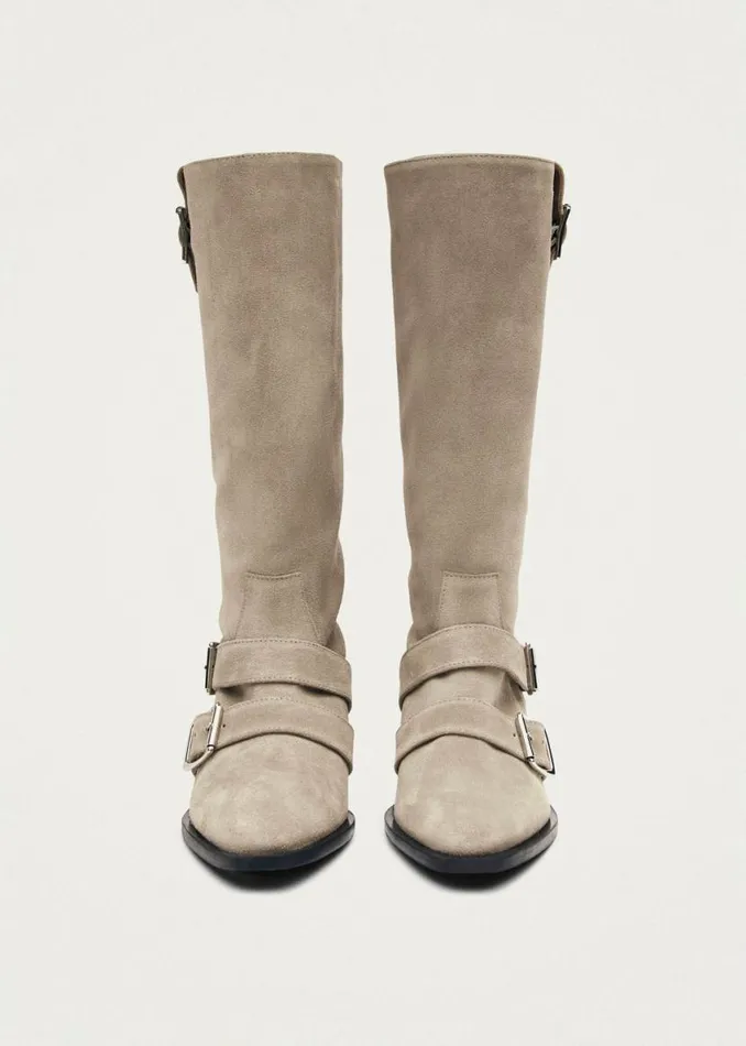 Boots Women ALOHAS Ryder Suede Beige Leather Boots