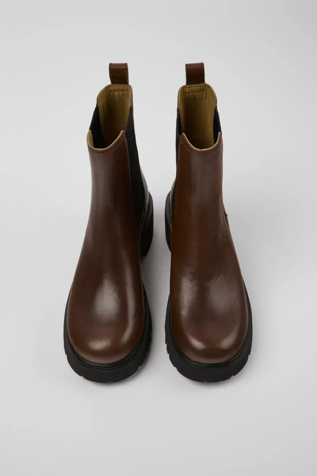 Boots Women Camper Milah Brown Leather Chelsea Boots