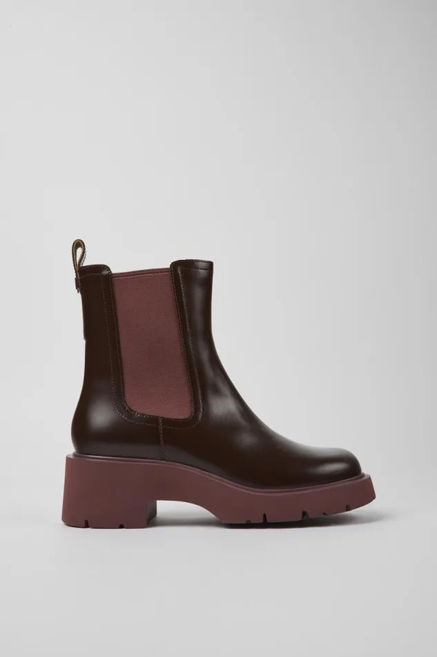 Boots Women Camper Milah Burgundy Leather Chelsea Boots Boots Women Camper Milah Burgundy Leather Chelsea Boots