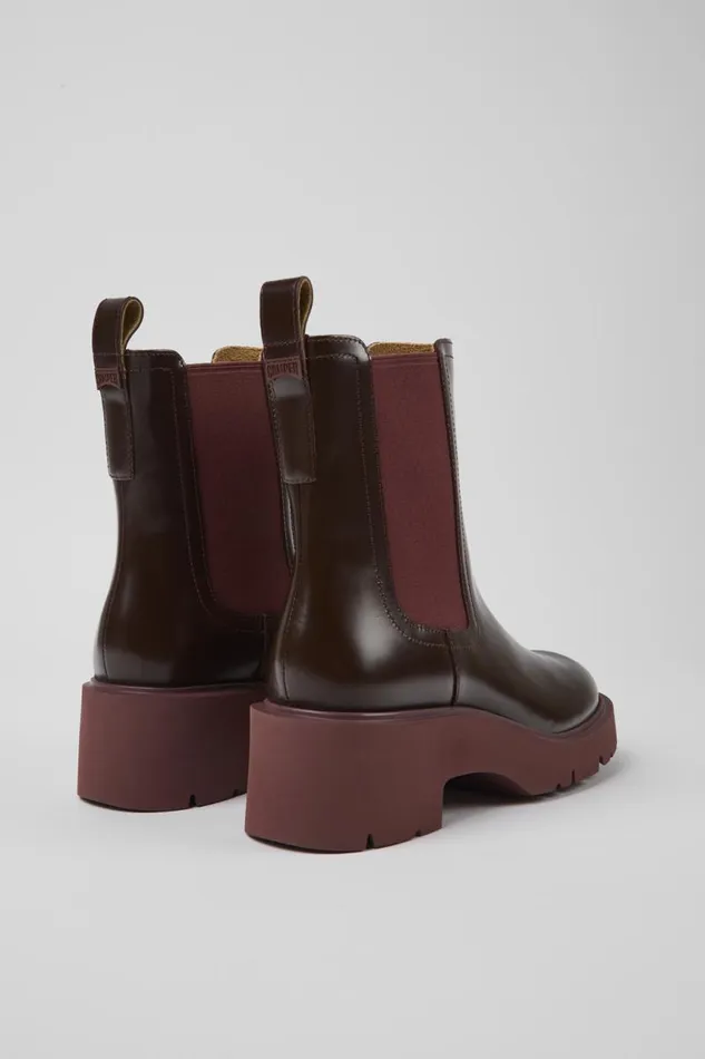 Boots Women Camper Milah Burgundy Leather Chelsea Boots Boots Women Camper Milah Burgundy Leather Chelsea Boots