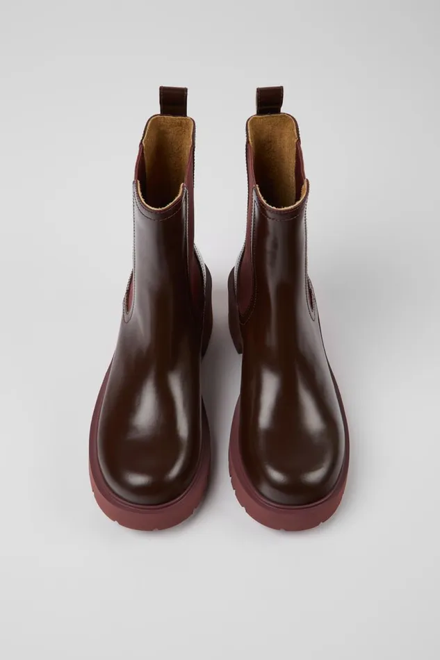 Boots Women Camper Milah Burgundy Leather Chelsea Boots Boots Women Camper Milah Burgundy Leather Chelsea Boots