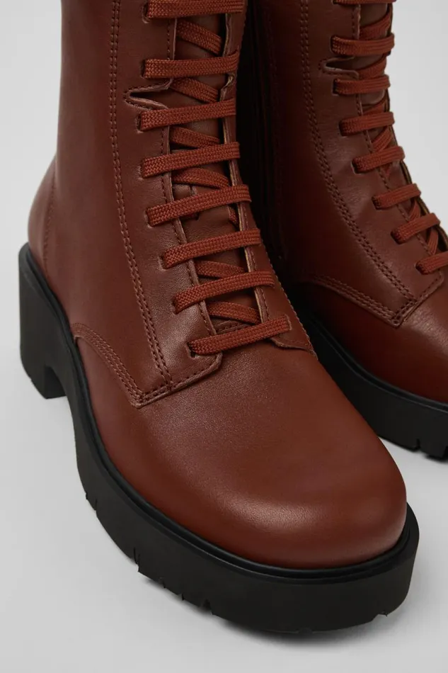 Boots Women Camper Milah Red Laceup Boots