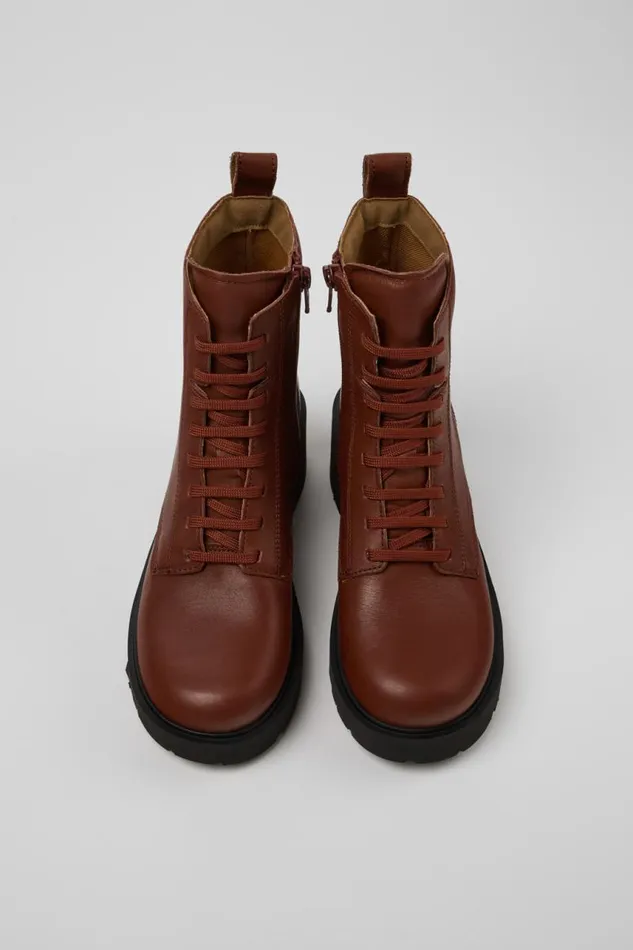 Boots Women Camper Milah Red Laceup Boots Boots Women Camper Milah Red Laceup Boots